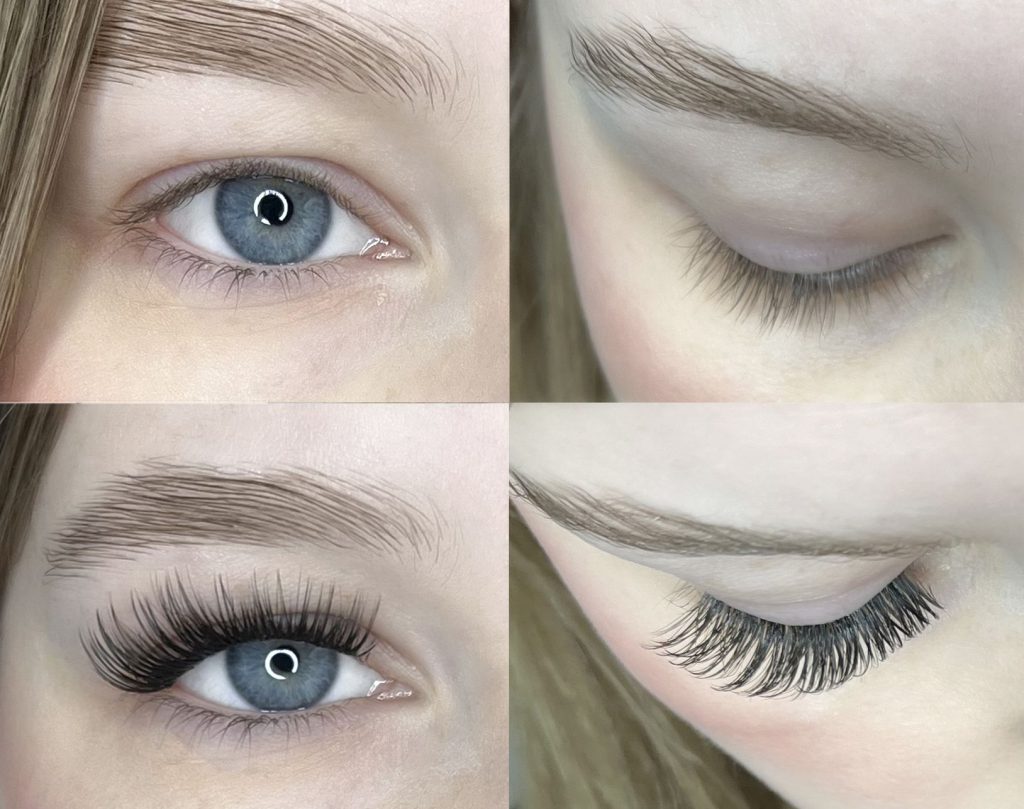 cluster lashes aplication 